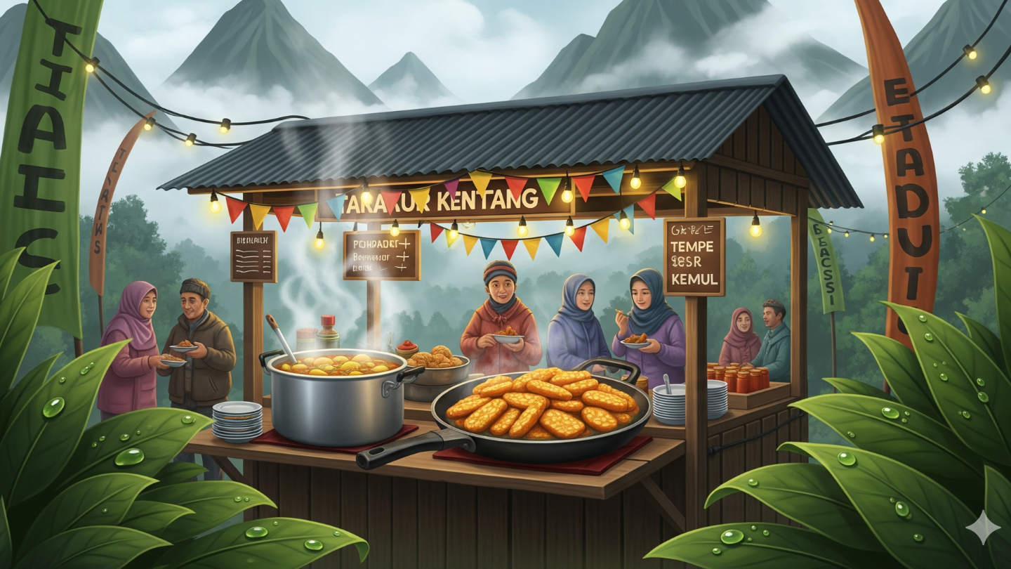 Kuliner khas pegunungan Dieng dengan sup kentang hangat